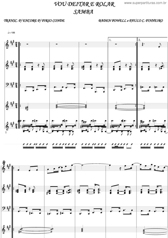 Partitura da música Vou Deitar E Rolar