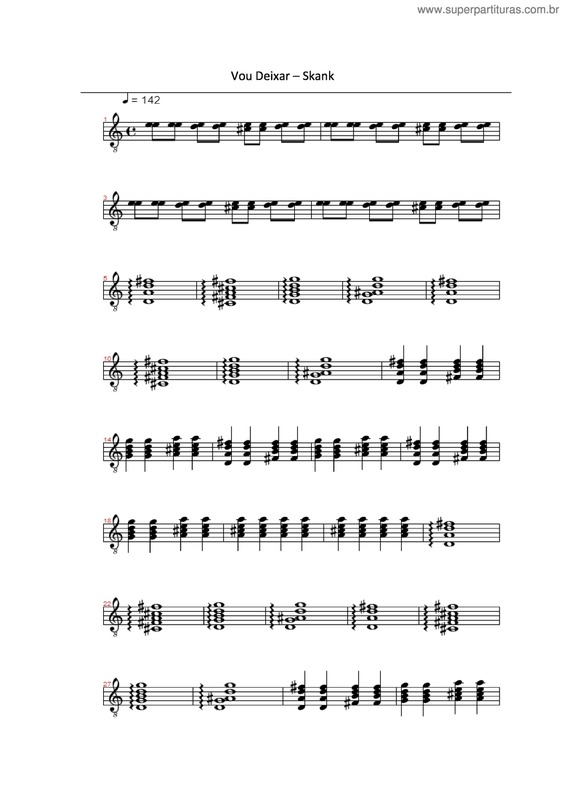 Partitura da música Vou Deixar V.2