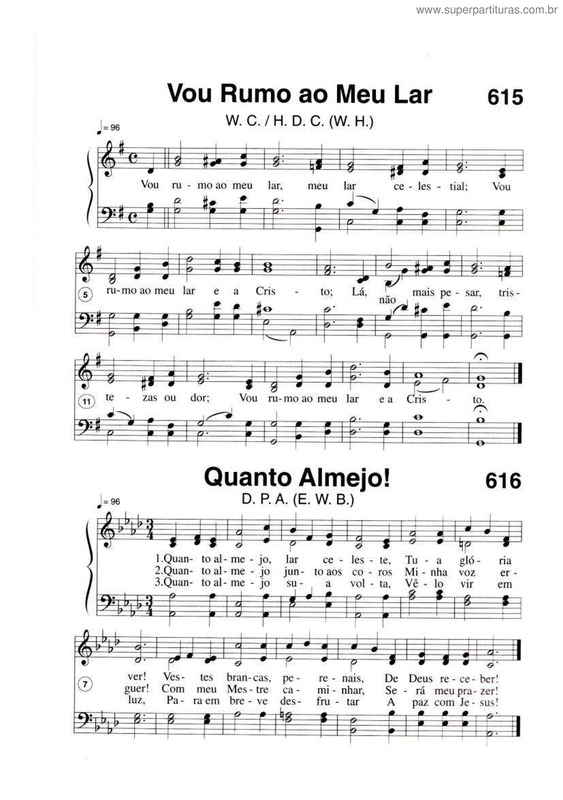 Partitura da música Vou Rumo Ao Meu Lar E Quanto Almejo