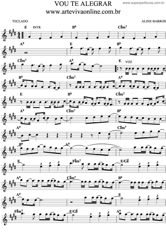 Partitura da música Vou Te Alegrar