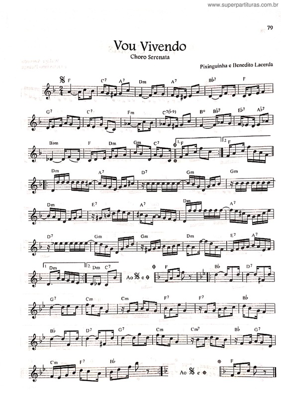 Partitura da música Vou Vivendo v.8