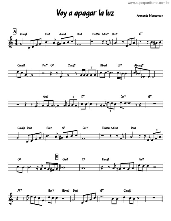 Partitura da música Voy A Apagar La Luz v.3