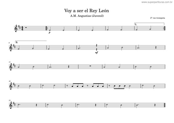 Partitura da música Voy A Ser El Rey León