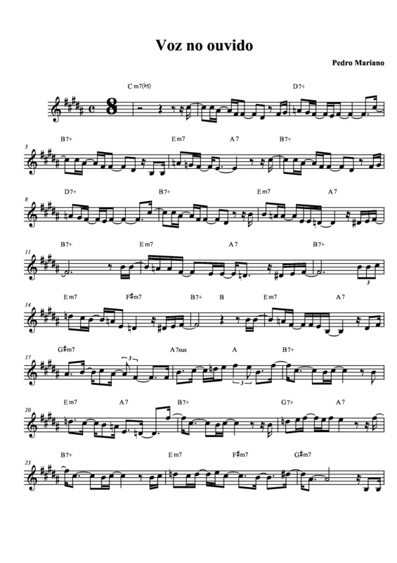 Partitura da música Voz No Ouvido v.2