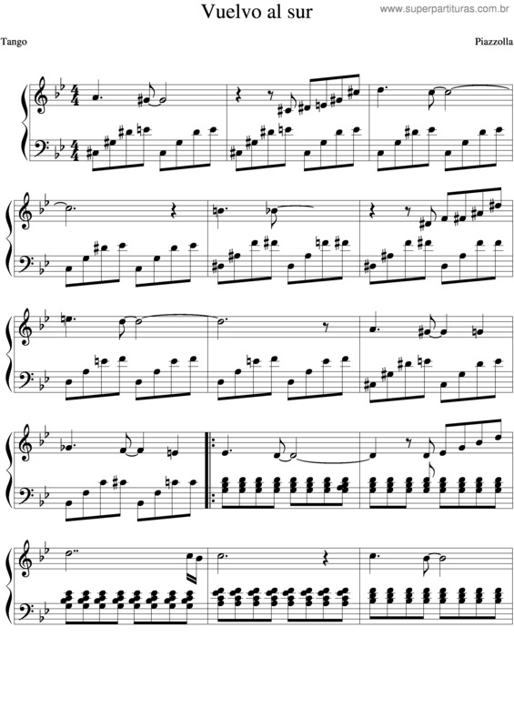 Partitura da música Vuelvo Al Sur