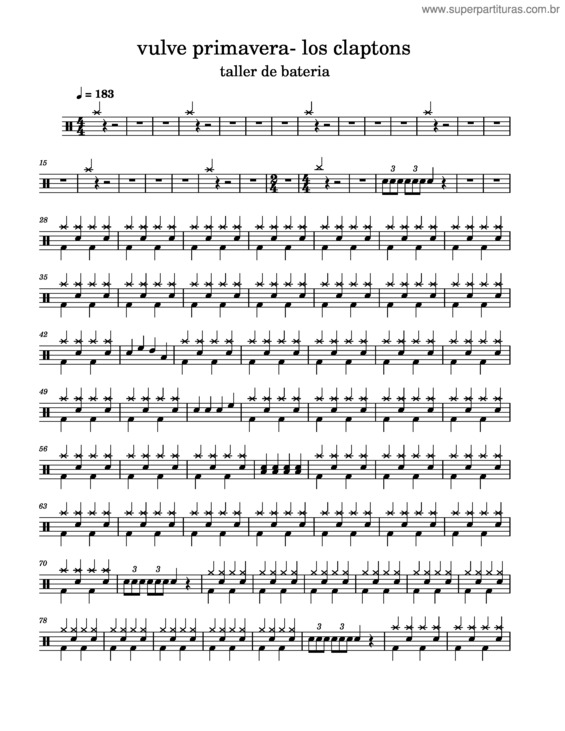 Partitura da música Vulve Primavera– Los Claptons – Luisferelli1