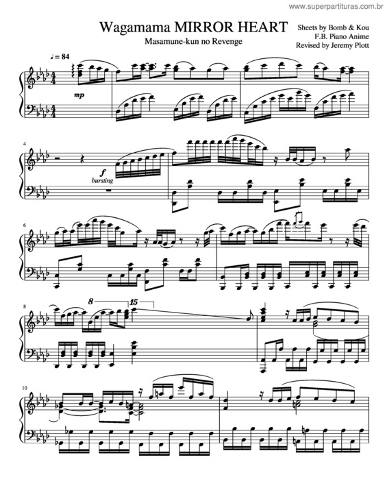Partitura da música Wagamama Mirror Heart