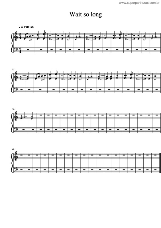 Partitura da música Wait So Long Violin Enterance