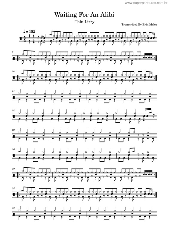 Partitura da música Waiting For An Alibi – Thin Lizzy