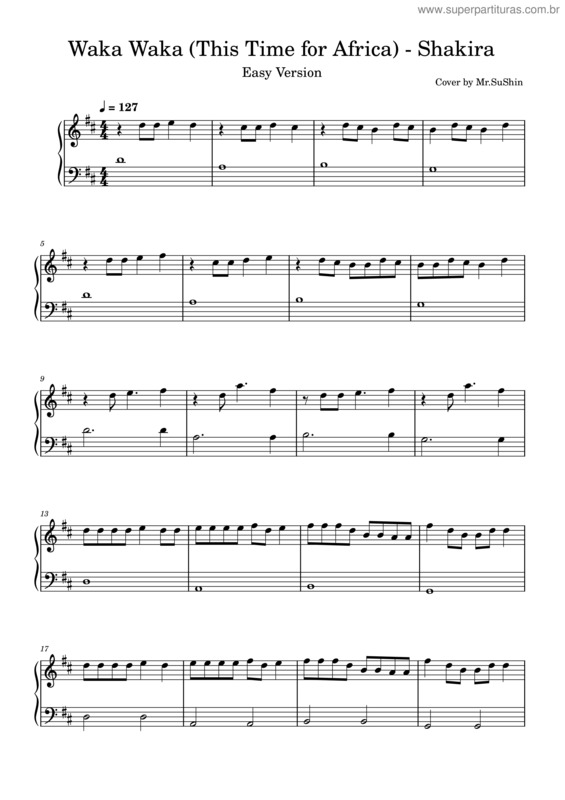 Partitura da música Waka Waka v.4