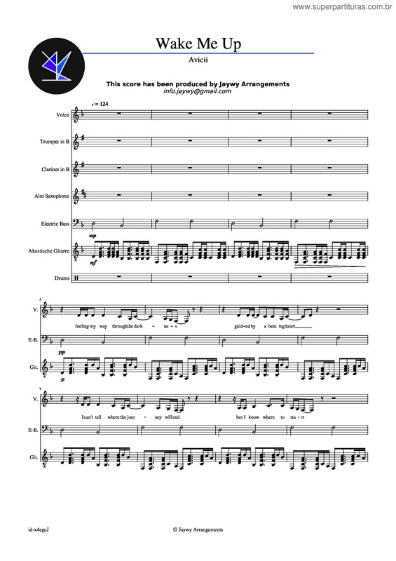 Partitura da música Wake Me Up – Avicii v.4