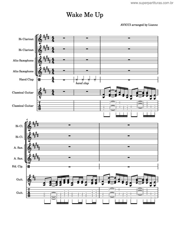 Partitura da música Wake Me Up – Avicii v.6