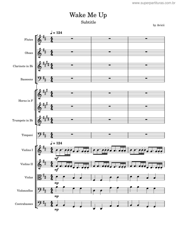 Partitura da música Wake Me Up – Avicii v.8