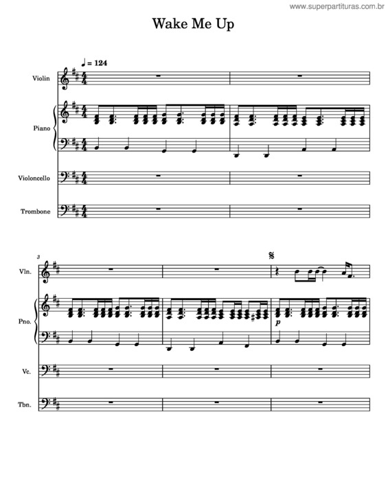 Partitura da música Wake Me Up – Avicii v.9