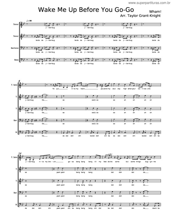 Partitura da música Wake Me Up Before You Go–Go – Wham! v.2