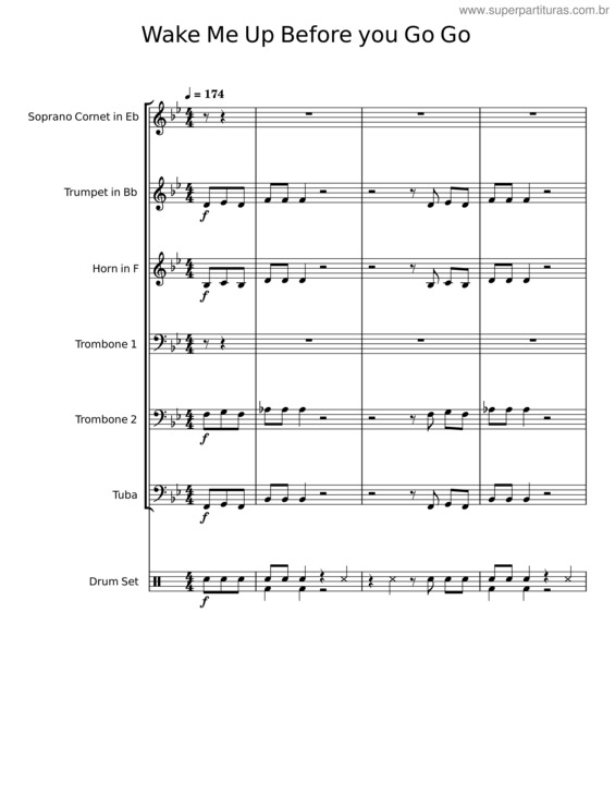 Partitura da música Wake Me Up Before You Go Go v.10