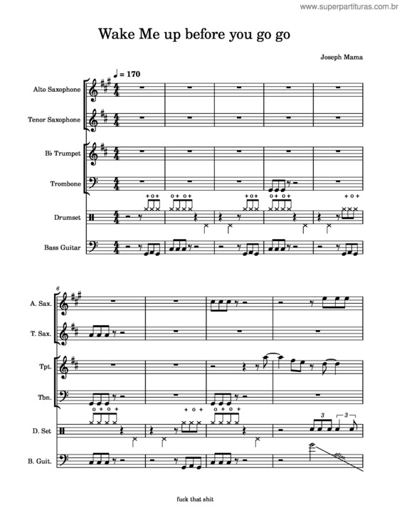Partitura da música Wake Me Up Before You Go Go v.5