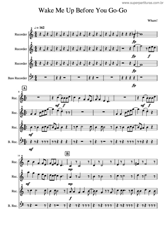 Partitura da música Wake Me Up Before You Go–Go v.6