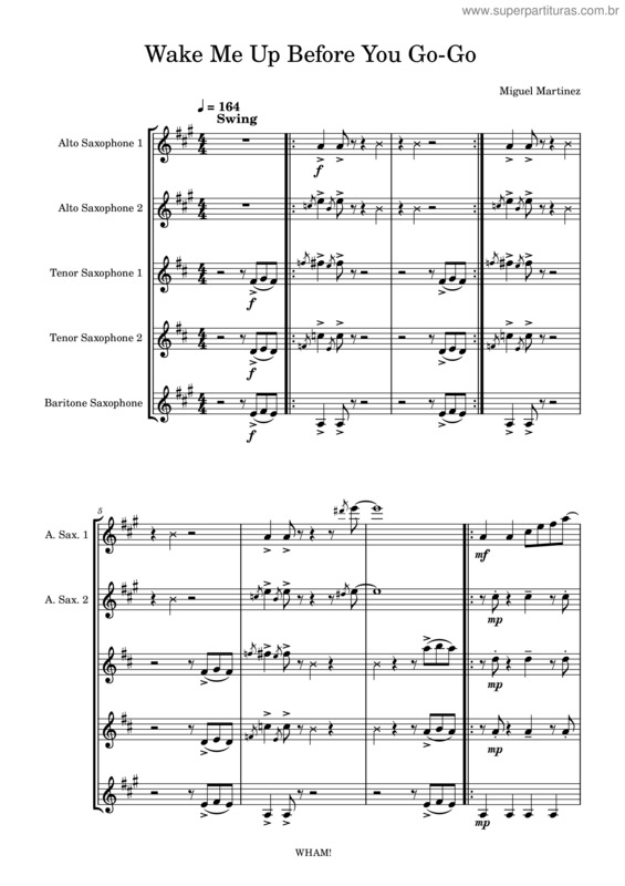 Partitura da música Wake Me Up Before You Go–Go v.7