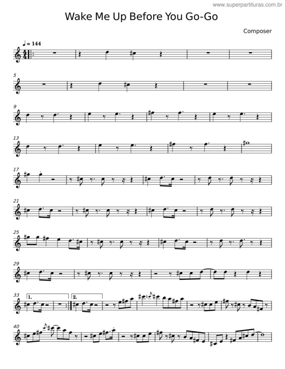 Partitura da música Wake Me Up Before You Go–Go v.8