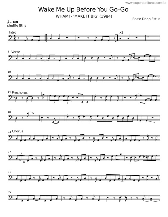 Partitura da música Wake Me Up Before You Go–Go v.9