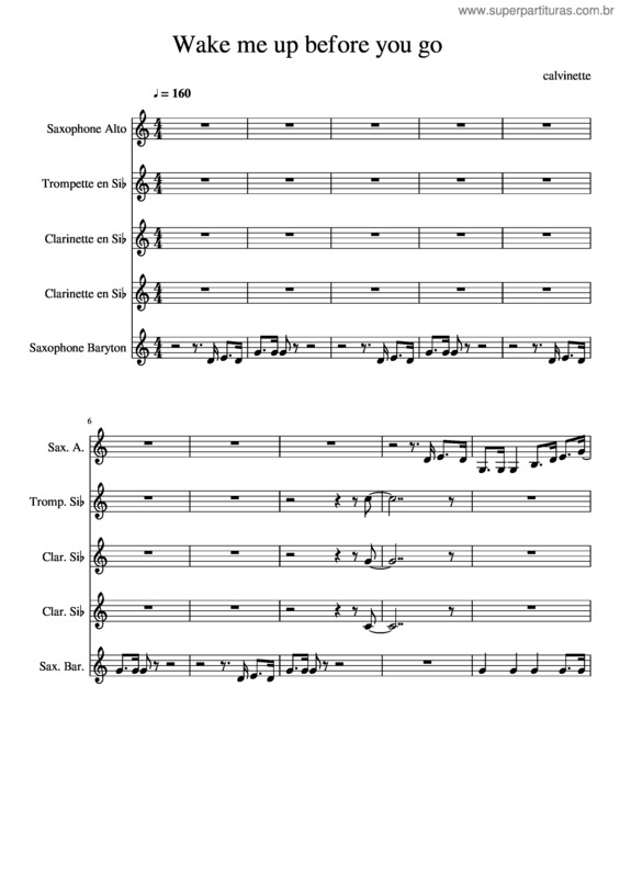Partitura da música Wake Me Up Before You Go v.2