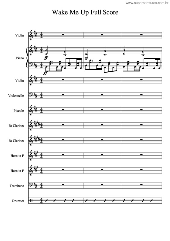 Partitura da música Wake Me Up Full Score