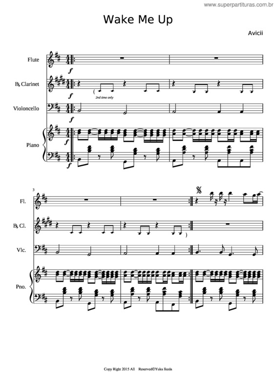Partitura da música Wake Me Up v.10