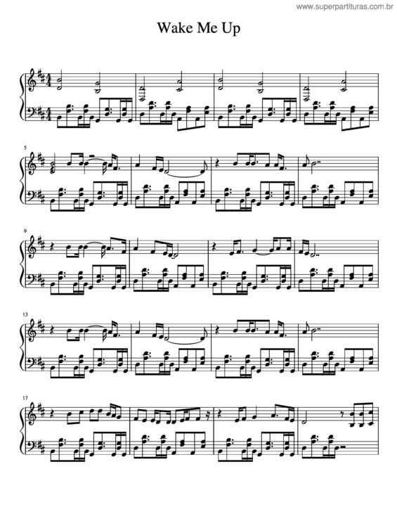 Partitura da música Wake Me Up v.12
