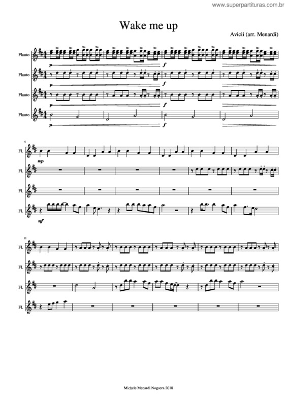 Partitura da música Wake Me Up v.14