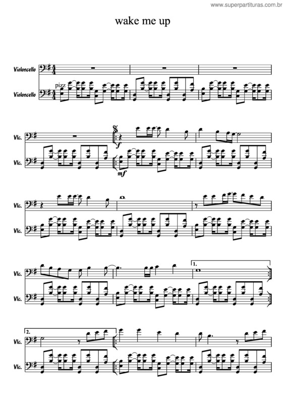Partitura da música Wake Me Up v.18