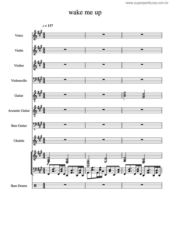 Partitura da música Wake Me Up v.26