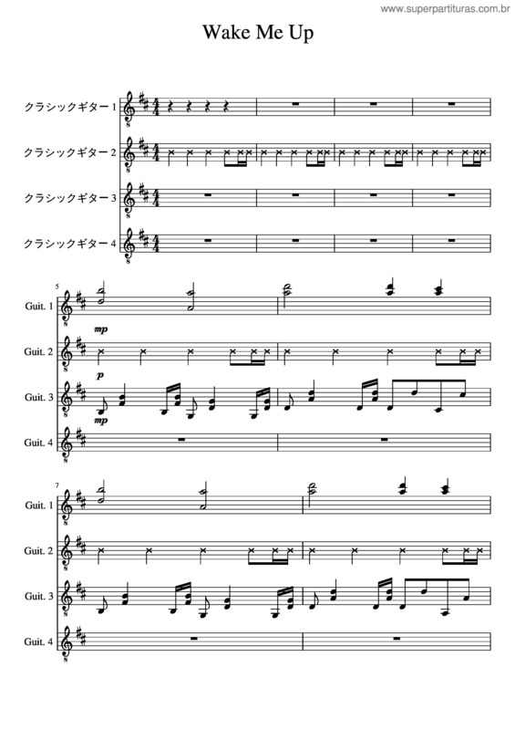 Partitura da música Wake Me Up v.30