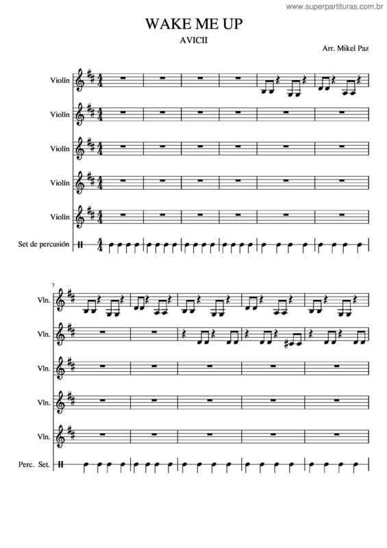 Partitura da música Wake Me Up v.31