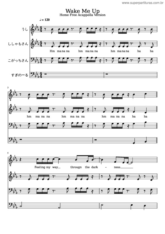 Partitura da música Wake Me Up v.34