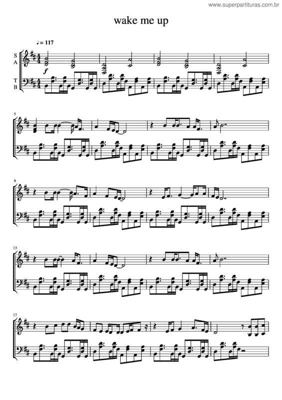 Partitura da música Wake Me Up v.5