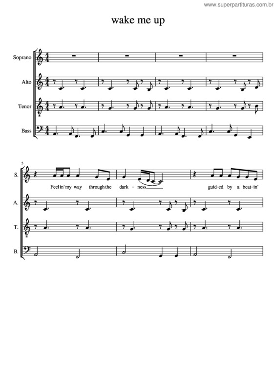 Partitura da música Wake Me Up v.6
