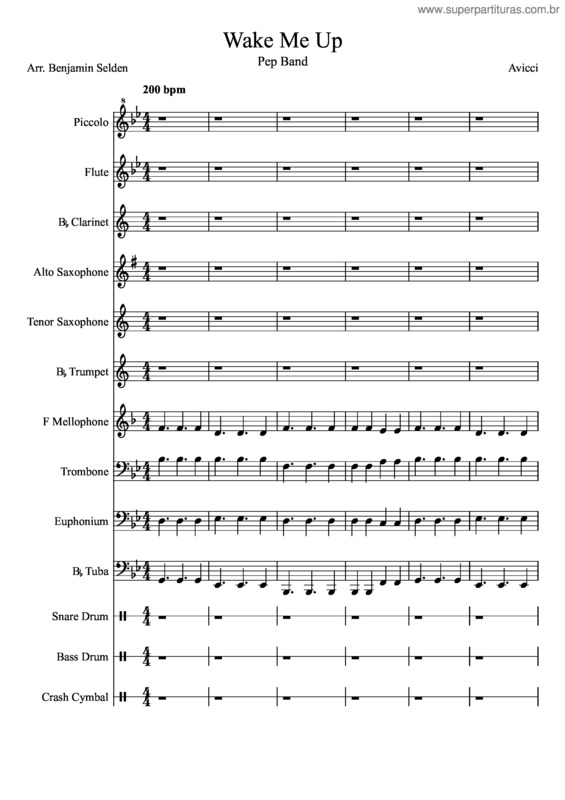 Partitura da música Wake Me Up v.7