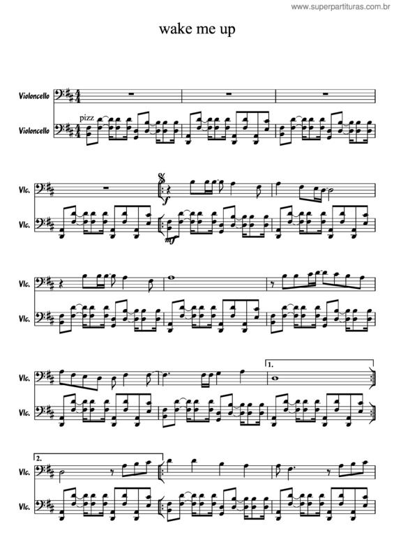 Partitura da música Wake Me Up v.8