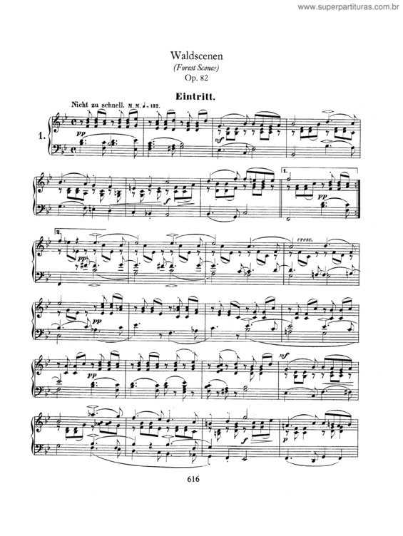 Partitura da música Waldszenen