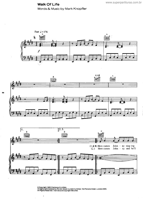 Partitura da música Walk On Life