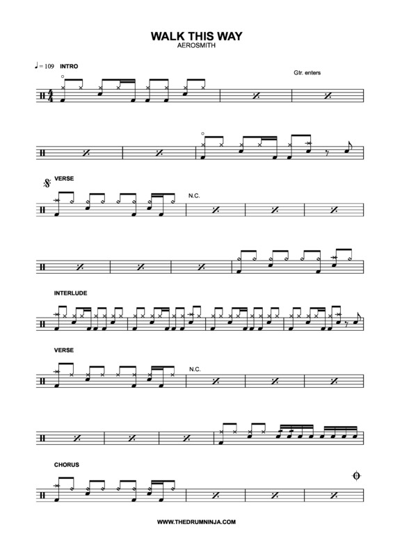 Partitura da música Walk This Way v.4