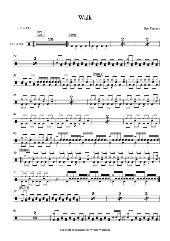 Partitura da música Walk