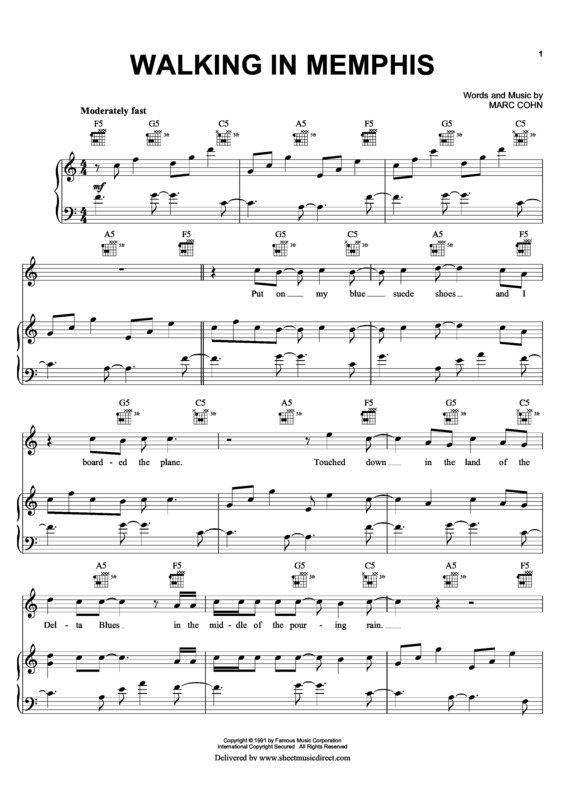 Partitura da música Walking In Memphis v.3