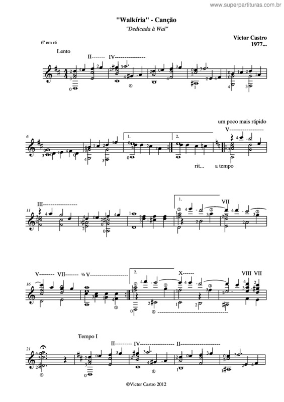 Partitura da música Walkíria