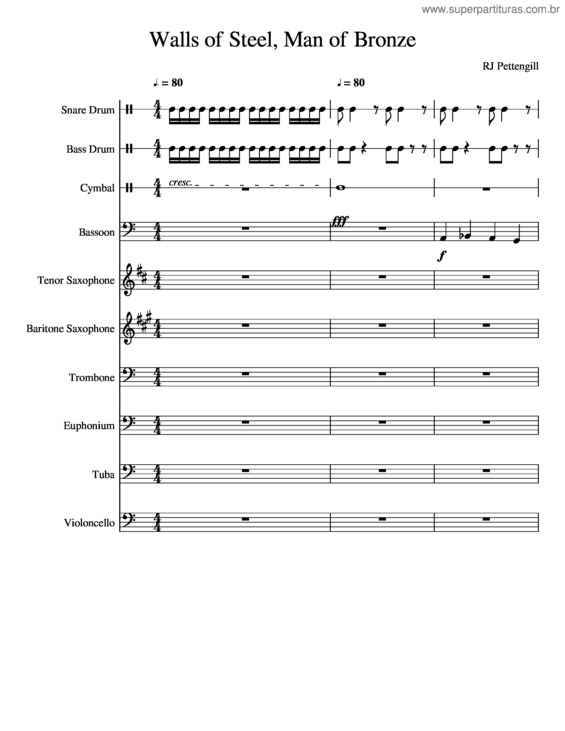Partitura da música Walls Of Steel Man Of Bronze