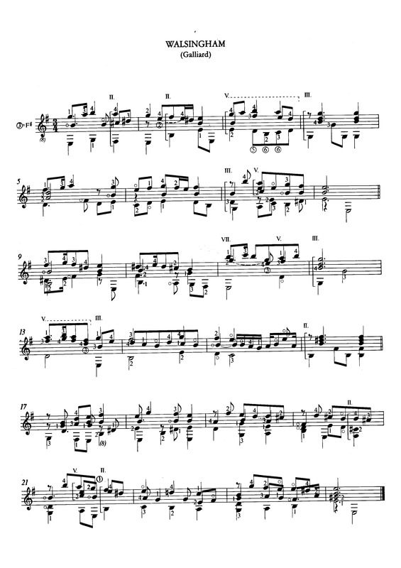 Partitura da música Walsingham (Galliard)