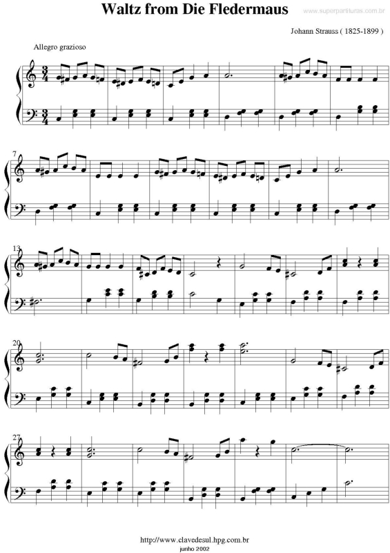 Partitura da música Waltz from Die Fledermaus