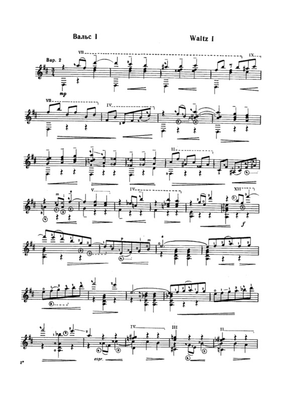 Partitura da música Waltz I