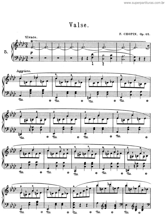 Partitura da música Waltz in A-flat major